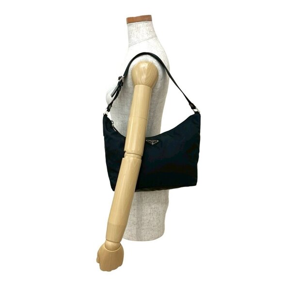 PRADA Black Leather Shoulder Bag - Picture 2 of 10